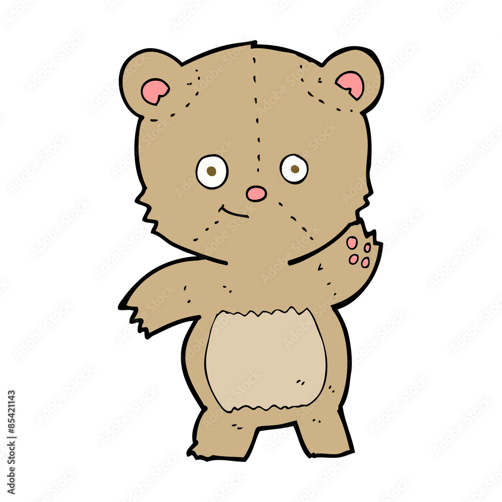 cartoon waving teddy bear cartoon waving teddy bear