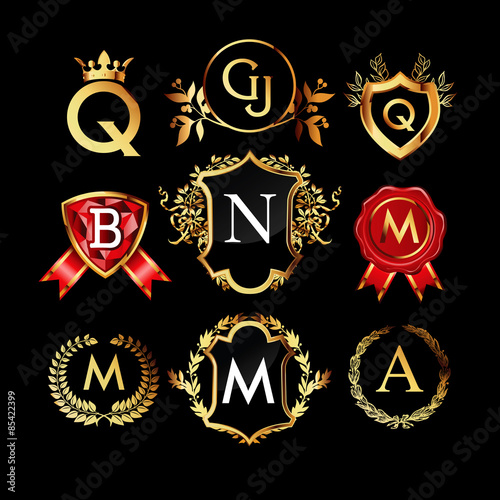 Set of luxury monograms