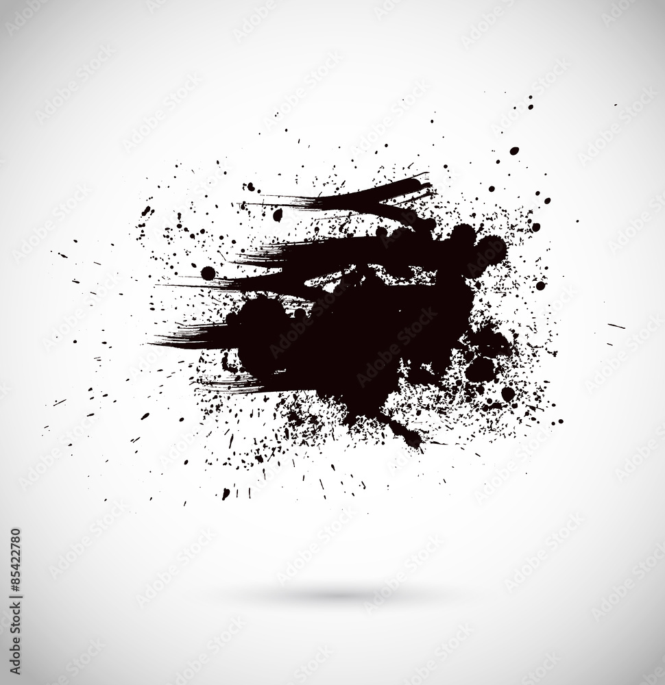 Abstract vector background. Grunge paint banner. Black and white