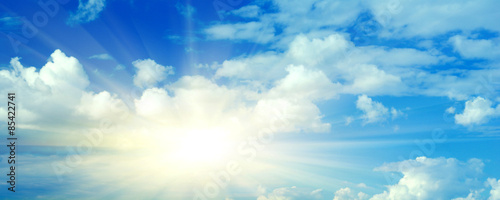 blue sky sun and clouds