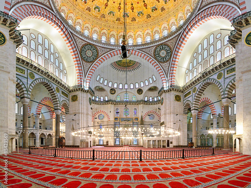 Obraz na płótnie Interior of Suleymaniye Mosque in Istanbul, Turkey w salonie