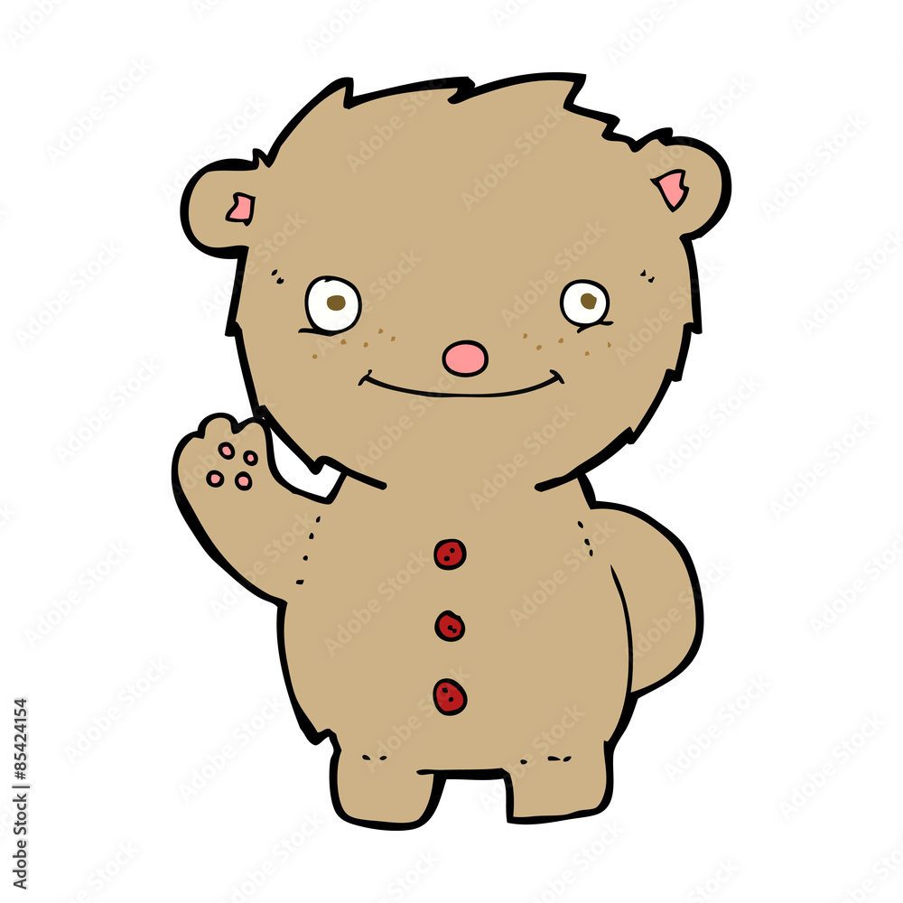 cartoon waving teddy bear cartoon waving teddy bear