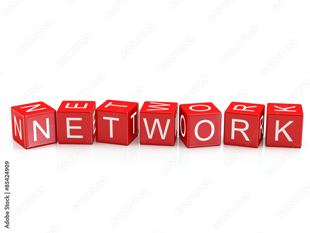 Network - Alphabet blocks isolated Network - Alphabet blocks isolated