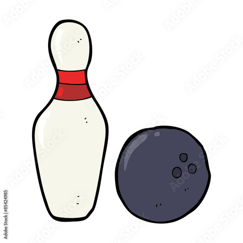 ten pin bowling cartoon