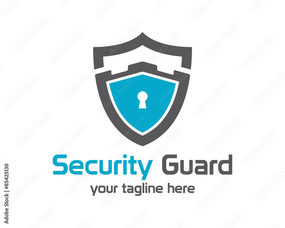 Security guard logo design vector. Security protection shield symbol