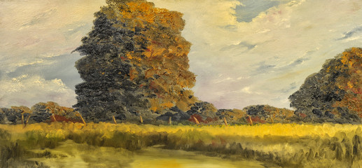 Acrylglasbilder Orange Oil painting  © Laurin Rinder