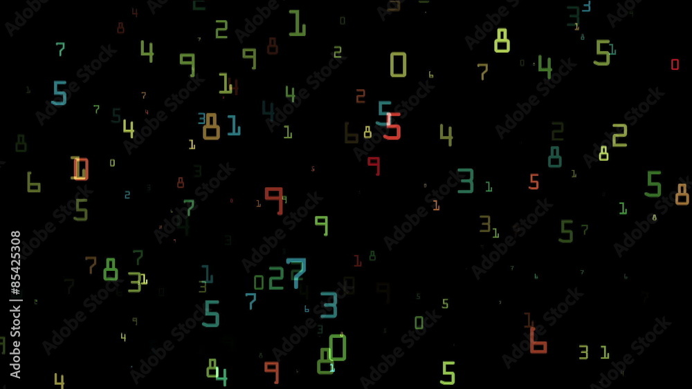 Flying of the multicolored numbers