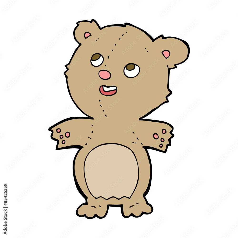 Naklejka premium cartoon happy little teddy bear