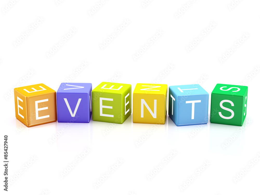 Events - Alphabet blocks isolated Events - Alphabet blocks isolated