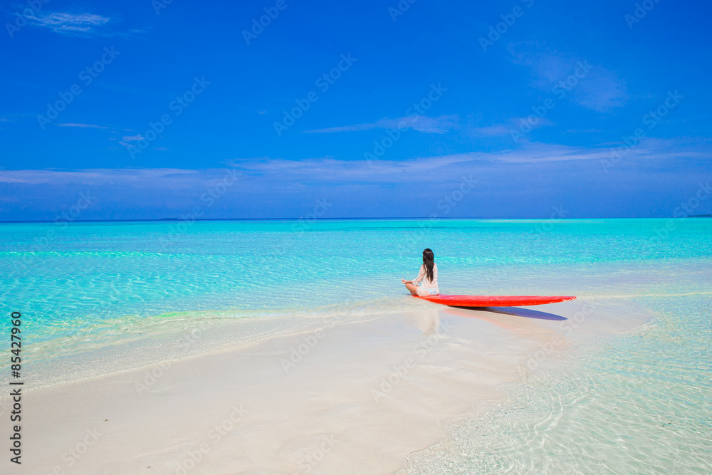 Young woman enjoy tropical beach vacation Young woman enjoy tropical beach vacation