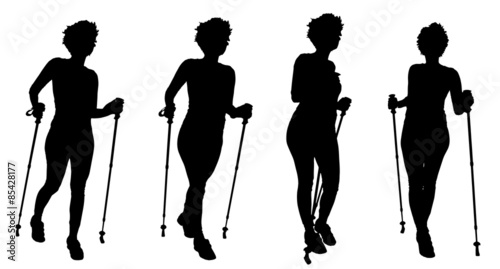 Vector silhouette of a woman.