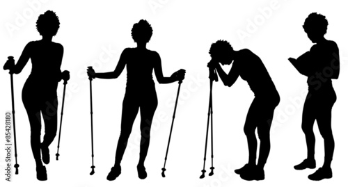 Vector silhouette of a woman.