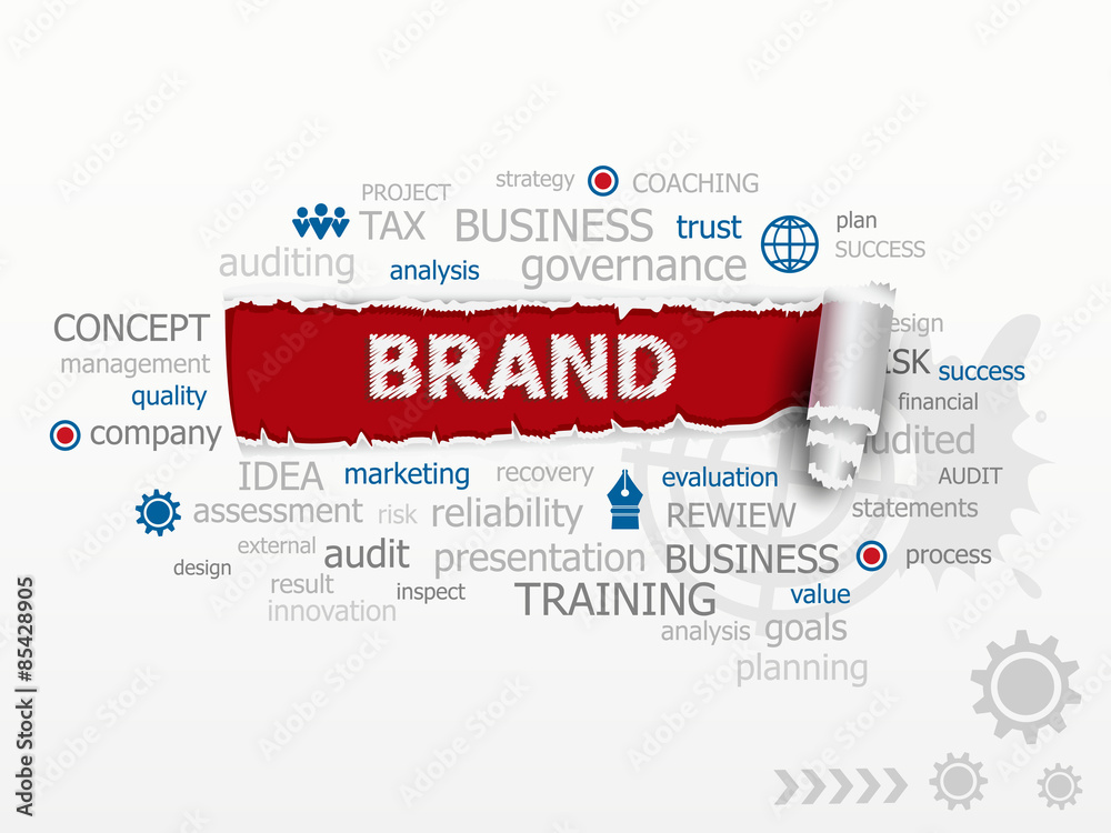 Obraz premium The word cloud Brand. Design illustration concepts for business