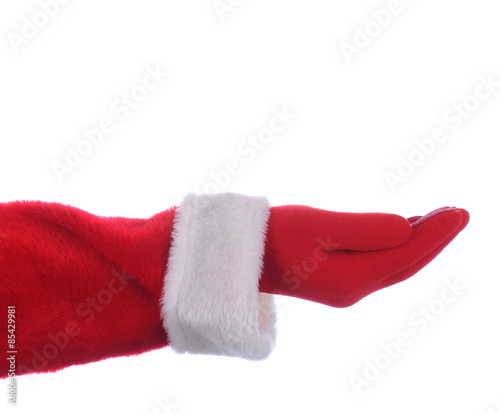 Santa Claus outstretched hand palm up
