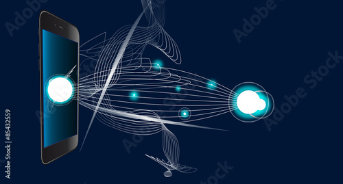 mobile connection network visualization vector