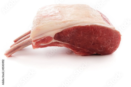raw lamb rib rack photo
