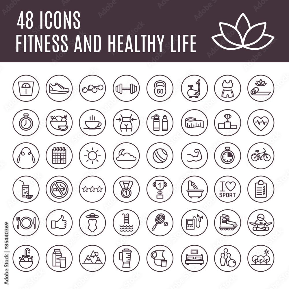 Icons Fitness and healthy life Icons Fitness and healthy life