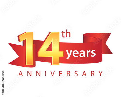 14 Ribbon Anniversary Logo