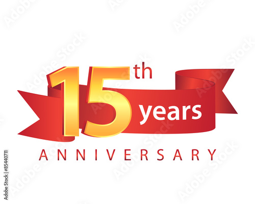 15 Ribbon Anniversary Logo