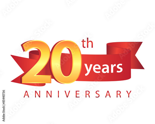 20 Ribbon Anniversary Logo