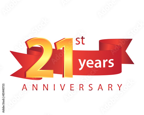 21 Ribbon Anniversary Logo