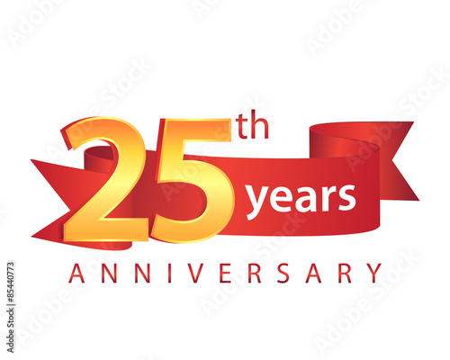 25 Ribbon Anniversary Logo