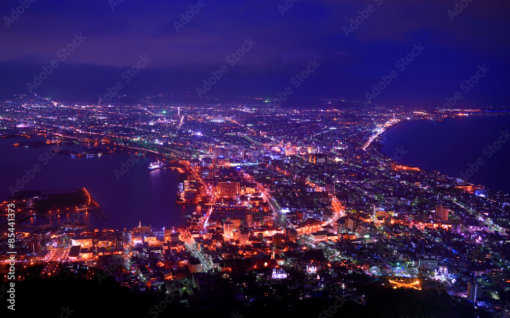 Night View of Hakodate Bay, Hokkaido, Japan