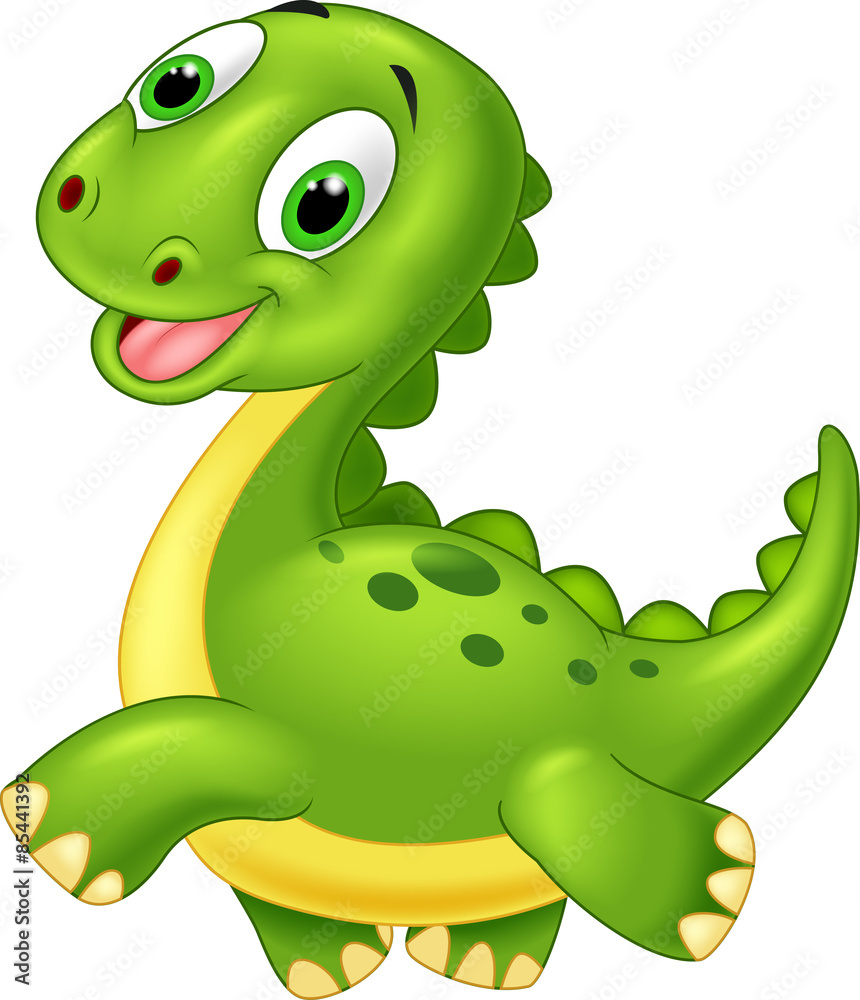 Naklejka premium Happy cartoon dinosaur
