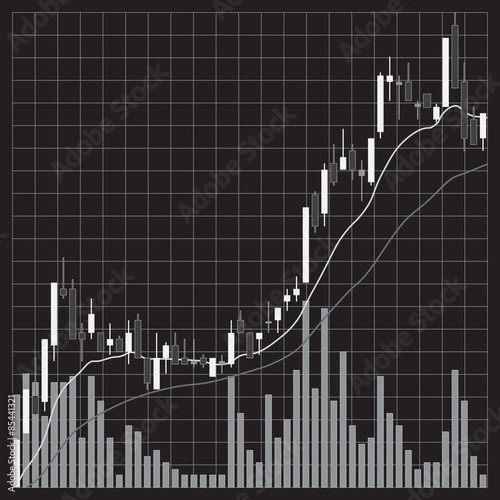 Candle stick graph chart of stock market investment trading