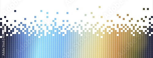 Abstract colurful mosaic background-pixelated in blue and brown