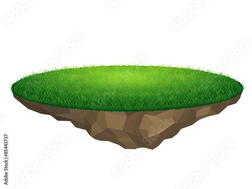 flying island with grass