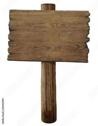 blank old wood road sign is...