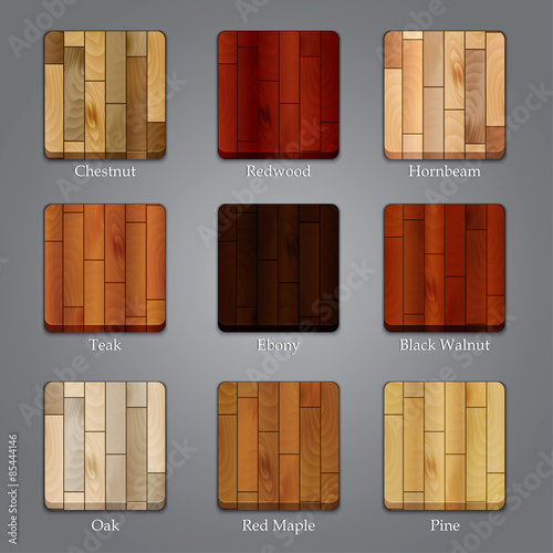 Set of wood icons