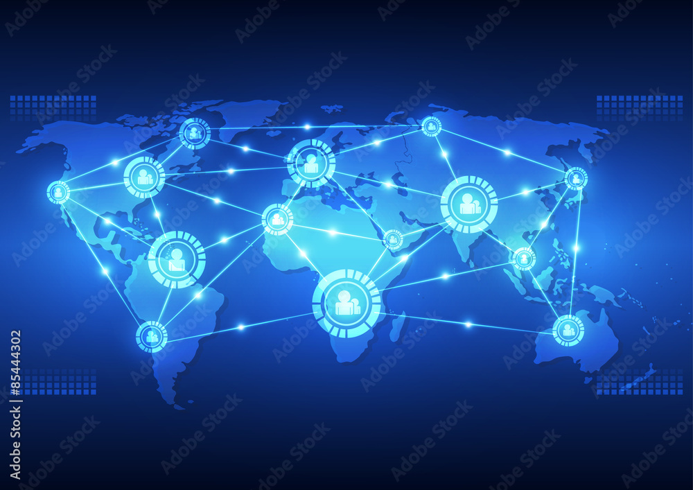 vector digital global communication technology, abstract background