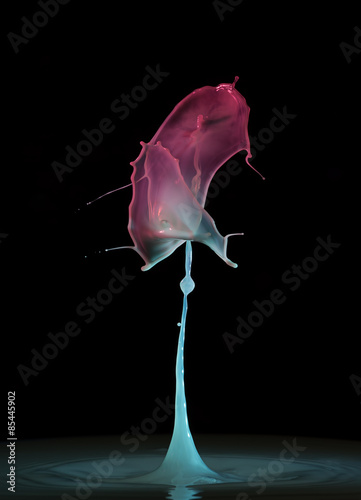 Colorful splashing on black background