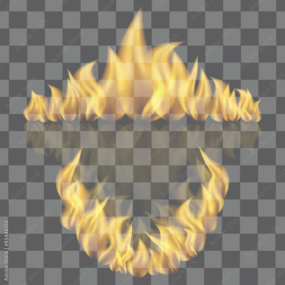 Illustration of burning fire flame