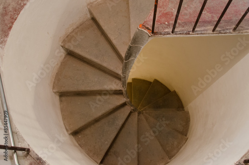 View of an old spiral staircase