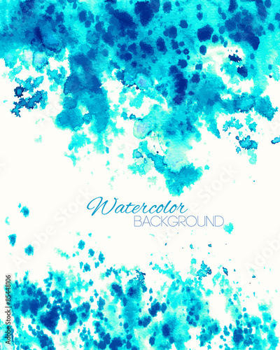 Cyan Blue Abstract Painted Background