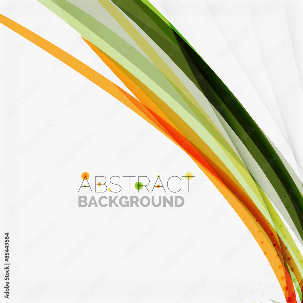 Fototapeta premium Orange and green wave line design, nature eco concept