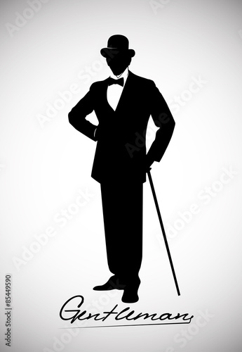 silhouette of a gentleman in a tuxedo