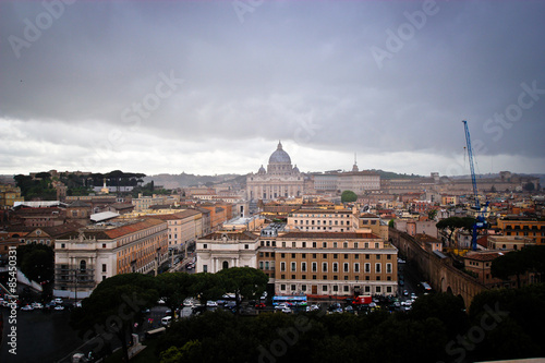 Wide shot of St Peter's Basilica