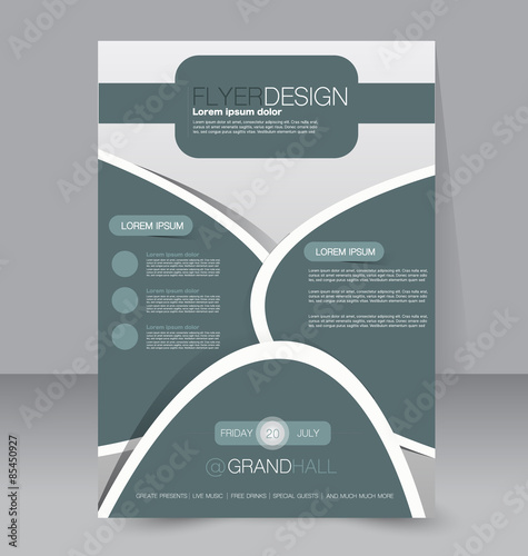 Flyer template. Business brochure. Editable A4 poster