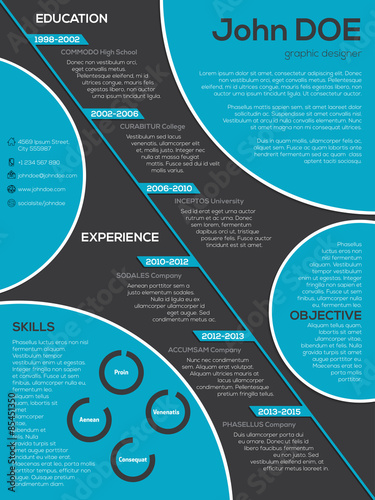 Modern resume curriculum vitae with cool circle elements