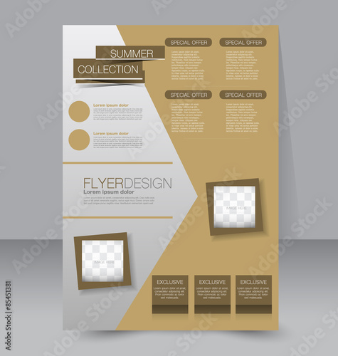 Flyer template. Business brochure. Editable A4 poster