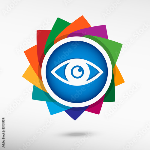 Eye icon color icon, vector illustration