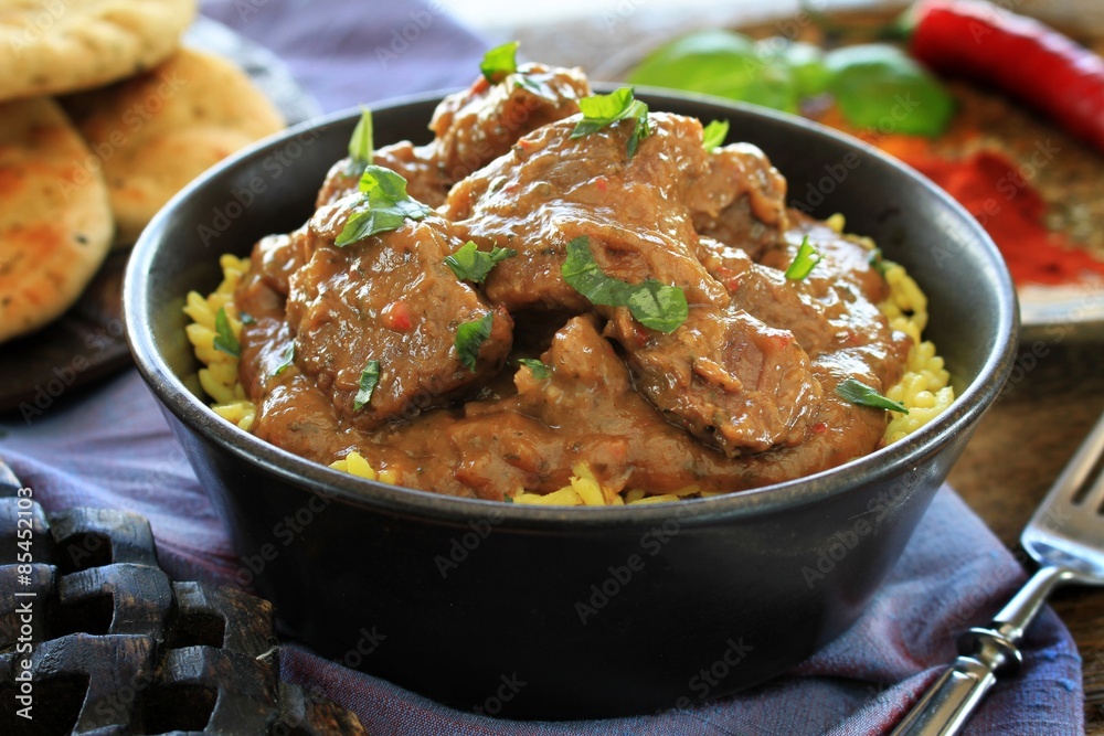 Indian beef lamb curry - obrazy, fototapety, plakaty 