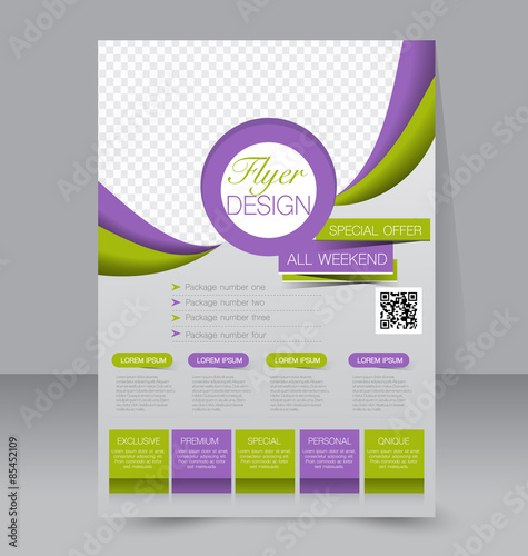 Flyer template. Business brochure. Editable A4 poster