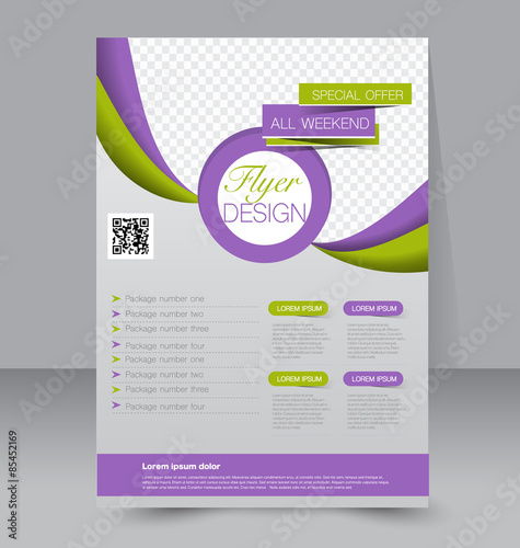 Flyer template. Business brochure. Editable A4 poster