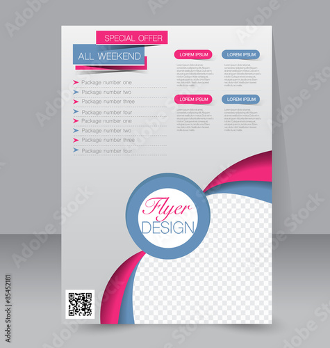 Flyer template. Business brochure. Editable A4 poster