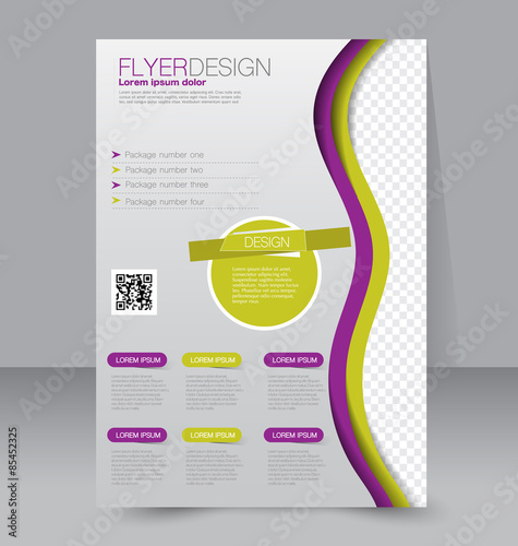 Flyer template. Business brochure. Editable A4 poster